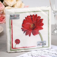 Салфетка "Герберы" 33*33см, 20 шт., 2-х слойная