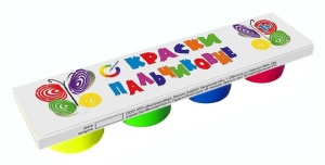 Краски пальчиковые  4цв. 120мл. Азбука цвета флуоресцентные