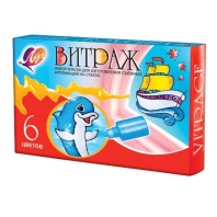 Краска Витраж (акрил. осн.), набор  6цв. по 20мл,