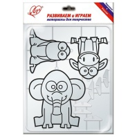 Трафарет витражный "Слон и компания"