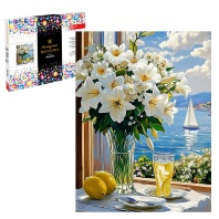 Мозаика алмазная по номерам на холсте 30*40см "Букет лилий" с подрамником