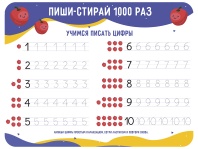 Настольное покрытие д/лепки 43*32см "Пиши-стирай цифры"