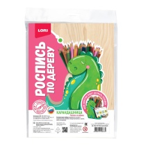 Роспись по дереву Карандашница "Милый динозаврик" 15*20см