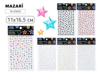 Стразы клеевые "Ассорти" пластиковые, 11*16,5см, 6 диз.