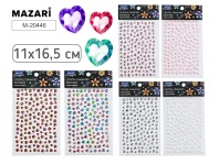 Стразы клеевые "Ассорти" пластиковые, 11*16,5см, 6 диз.