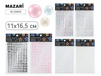 Стразы клеевые "Ассорти" пластиковые, 11*16,5см, 6 диз.