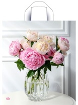 Пакет 40*36см (37мк) с петлевой ручкой "Роскошные пионы" ПНД