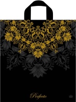 Пакет 40*37см (95мк) с петлевой ручкой "Перфекто Золотой этикет" ПВД