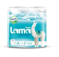 Бумага туалетная Snow Lama 2-х сл., 4шт. белая