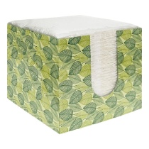 Салфетки бумажные 75л. белые в коробке Листья