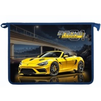 Папка д/тетрад. А4 (340*240*45) молния сверху, пластик "Авто Strong" диз. с двух сторон