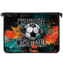 Папка д/тетрад. А4 (340*240*45) молния сверху, пластик "Футбол гранж" диз. с двух сторон