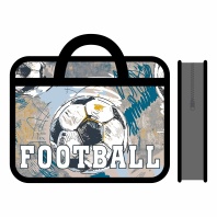 Папка А4 (330*260*75) с ручками, молния, пластик "Рисованный футбол"