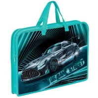 Папка А4 (340*245*40) с ручками, молния, пластик "Urban car"