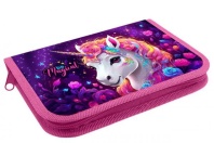 Пенал 1 отд. с 1-ой откид.пл. (212*135*26) молния, ткань "Единорожка яркая"