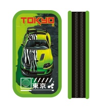 Пенал 2 отд. (190*105*35) молния, лам.картон, ткан.торец "Неоновая тачка"