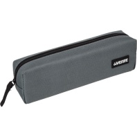 Пенал-косметичка (210*60*40) молния, ткань "Gray", с  каучук.аппликацией , на 30пр., серый