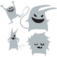 Наклейки светоотражающие "Monsters" 6,5*5,5см сереб.-белые Наклейки светоотражающие "Monsters" 6,5*5,5см сереб.-белые