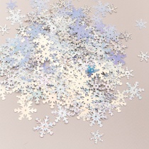 Пайетки декоративные 13, 20мм, 50 гр "Снежинки микс"