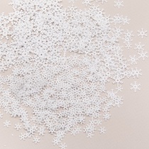 Пайетки декоративные 7, 10, 13мм, 15 гр "Снежинки" белый