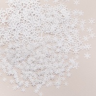 Пайетки декоративные 7, 10, 13мм, 15 гр "Снежинки" белый