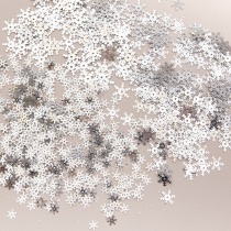 Пайетки декоративные 7, 10, 13мм, 15 гр "Снежинки" серебро