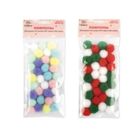 Помпоны 20мм 30шт "Рождественское ассорти"