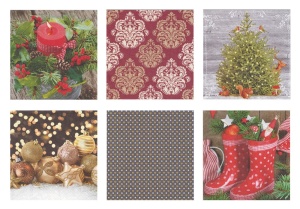 Салфетки бумажные для декупажа 33*33см "Рождественская композиция" 12шт/уп