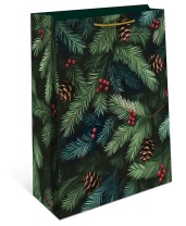 Пакет подар. бум. новогодн. 33*42*10см 157гр/м Елки