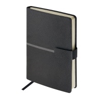 Ежедневник недат. А5 136л., кожзам, тв.пер. "Lyon. Черный" ляссе