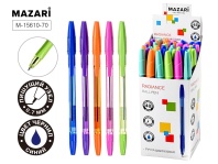 Ручка шар. MAZARI "Radiance" синяя, 0,7мм, резин.грип, смен.стерж. 136,5мм