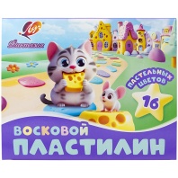 Пластилин 16цв 240гр. Фантазия, восковй, со стеком, Пастель