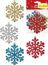 Набор подвесных украшений   4шт, 8см "Красивые снежинки"