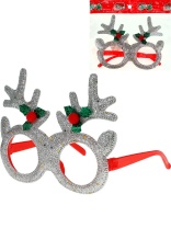 Очки карнавальные "Серебристые рожки" 14*12см