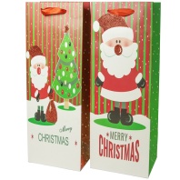 Пакет подар. бум. новогодн. 12*34*10см(под бутылку) 210 гр/м "Christmas Friends" 4 дизайна в упаковк