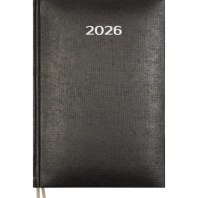 Ежедневник дат. 2026г А5 Attomex. Lancaster 336стр., черный, тв.обл., ляссе