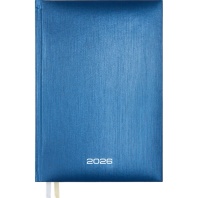 Ежедневник дат. 2026г А5 Attomex. Regent 336стр., синий металлик, тв.обл., бумвинил, ляссе