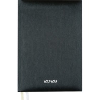 Ежедневник дат. 2026г А5 Attomex. Regent 336стр., черный металлик, тв.обл., бумвинил, ляссе