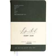 Ежедневник дат. 2026г А5 deVENTE Jane  336стр., темно-оливковый, тв.обл.,шелкография