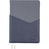 Ежедневник дат. 2026г А5 deVENTE Kollin 336стр.,тв. комбин. обложка,кожзам.,карман, синий