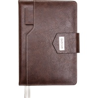 Ежедневник дат. 2026г А5 deVENTE Prestige 336стр.,т- коричневый, тв.обложка, кожзам, ляссе, карман