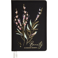 Ежедневник дат. 2026г А5 deVENTE Rebecca 336стр.,черный форзац, тв.обложка, кожзам,2ляссе, черный