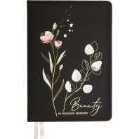 Ежедневник дат. 2026г А5 deVENTE Rebecca 336стр.,черный форзац, тв.обложка, кожзам,2ляссе, черный