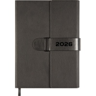 Ежедневник дат. 2026г А5 deVENTE Tudor 336стр., черный, тв.обложка, кожзам, карман,2ляссе,70г/м2