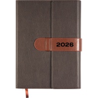 Ежедневник дат. 2026г А5 deVENTE Tudor 336стр.,коричневый, тв.обложка, кожзам, карман,2ляссе,70г/м2