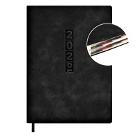 Ежедневник дат. 2026г А6 176л., кожзам, мягк.пер. "#Думай как миллиардер. Тиволи глосс черный"