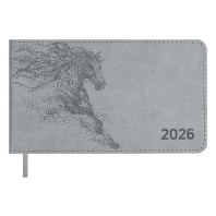 Планинг дат. 2026г 150*87мм 64л., кожзам., мягк.пер. "Виннер серый" ляссе Планинг дат. 2026г 150*87мм 64л., кожзам., мягк.пер. "Виннер серый" ляссе