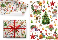 Бумага упаковочная 70*100см "Новогодний венок"