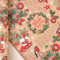 Бумага упаковочная 70*100см "Стихи"