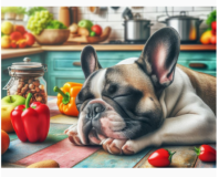 Холст с красками 30х40 см по номерам в коробке (30цв.) Спящий на кухне бульдог (арт. ХК-5221)|РЫ|ХК-5221